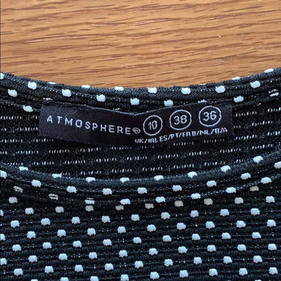 Primark Navy and White Polka Dot Peplum Top - Picture 3 of 5